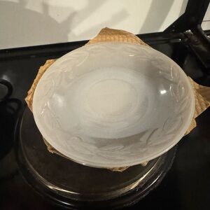 Elegant Fire King Gray Lustre embossed plates, never used